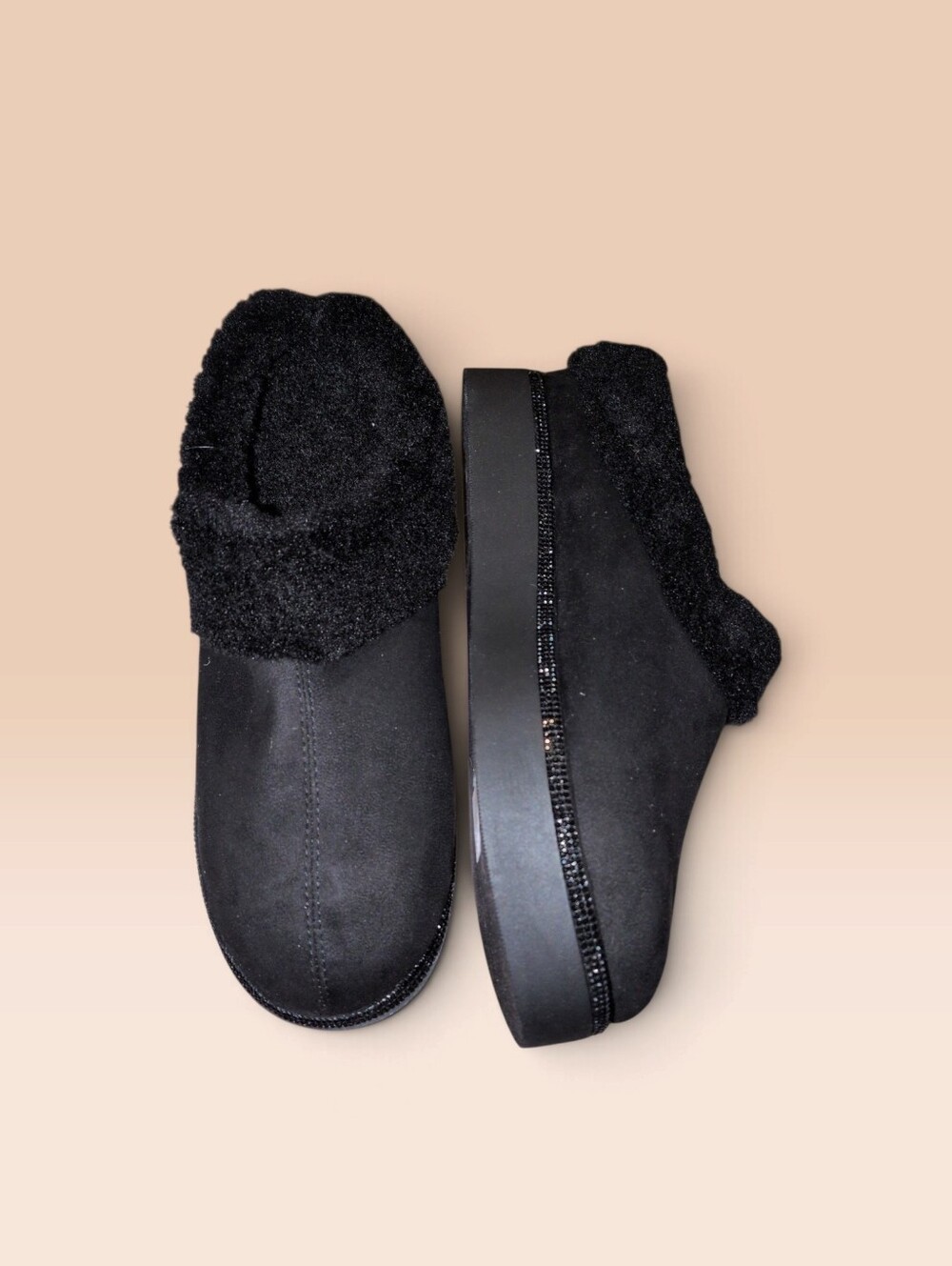 Joy Mangano Faux Fur Slippers Size 9